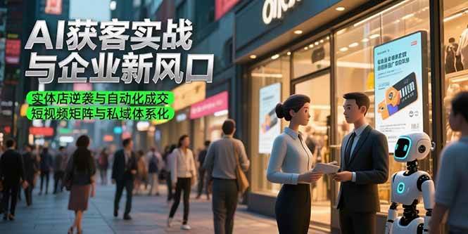 （15348期）AI获客实战与企业新风口，实体店逆袭与自动化成交 短视频矩阵与私域体系化-领学通