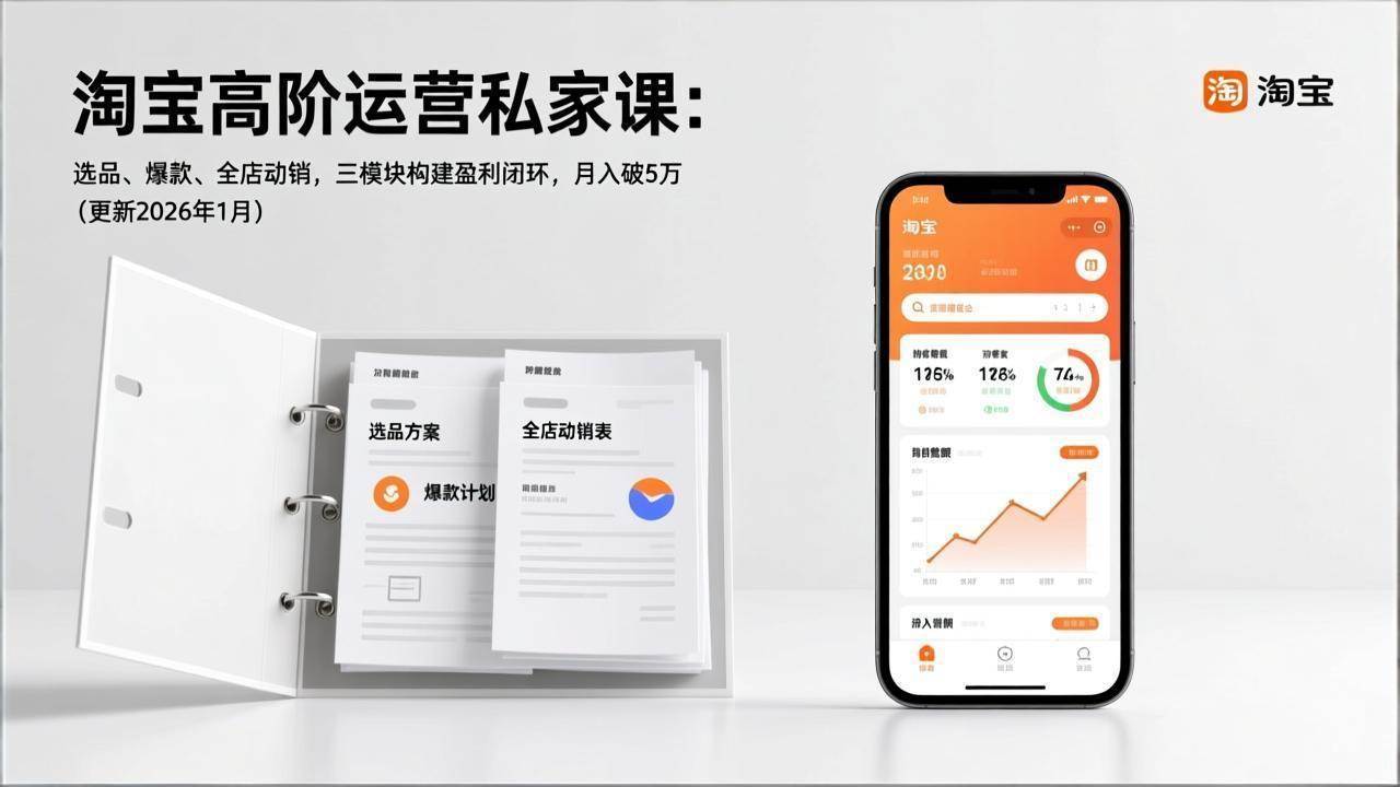 （17280期）淘宝高阶运营私家课：选品、爆款、全店动销，三模块构建盈利闭环，月入破5万（更新26年1月）-领学通