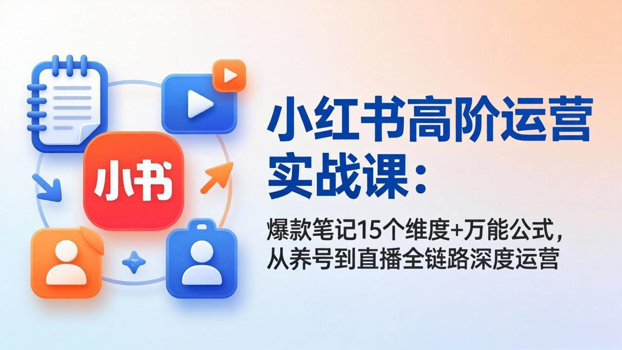 （17844期）小红书高阶运营实战课：爆款笔记15个维度+万能公式，从养号到直播全链路深度运营-领学通