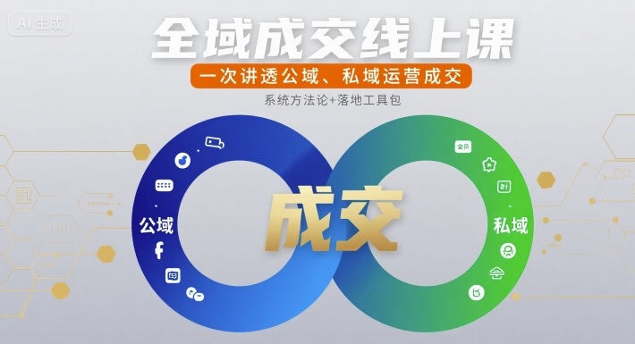 全域成交线上课，一次讲透公域、私域运营成交-领学通