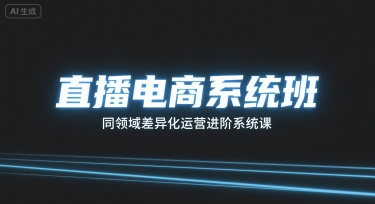 直播电商系统班，同领域差异化运营进阶系统课-领学通