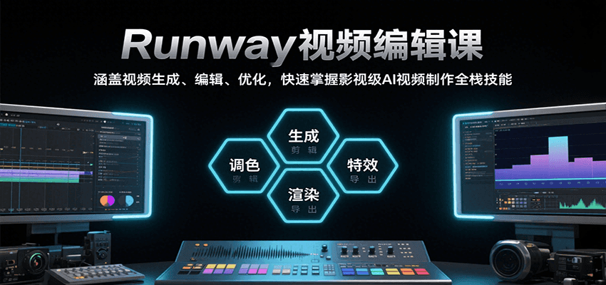 Runway视频编辑课，涵盖视频生成、编辑、优化，快速掌握影视级AI视频制作全栈技能-领学通