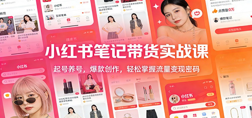 小红书笔记带货实战课:起号养号,爆款创作,轻松掌握流量变现密码-领学通