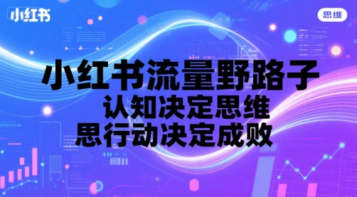 小红书流量野路子，认知决定思维，思维决定行动，行动决定成败-领学通
