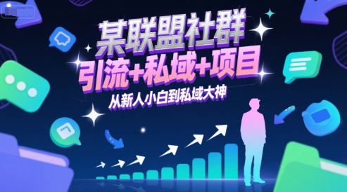 某联盟社群，引流+私域+项目，从新人小白到私域大神-领学通