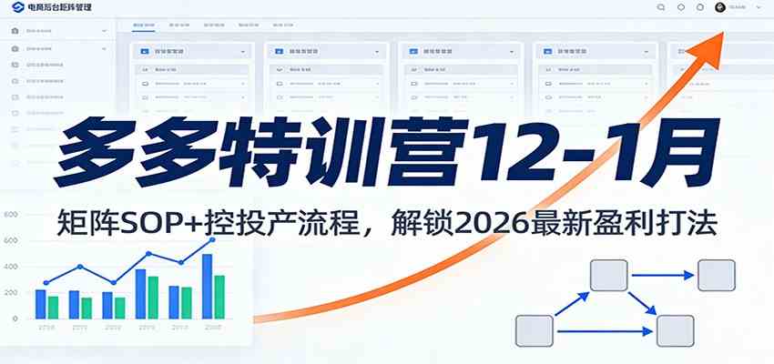 多多特训营12-1月:矩阵SOP+ 控投产流程,解锁2026最新盈利打法-领学通