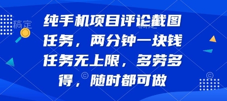 纯手机项目评论截图任务，两分钟一块钱 任务无上限多劳多得，随时随地都能做【揭秘】-领学通