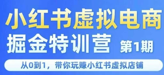 小红书虚拟电商掘金特训营第1期，从0到1，带你玩转小红书虚拟店铺-领学通
