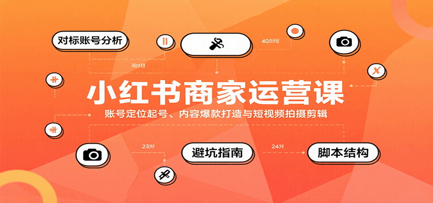 小红书商家运营课，账号定位起号、内容爆款打造与短视频拍摄剪辑-领学通