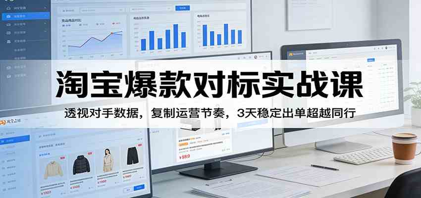 淘宝爆款对标实战课：透视对手数据，复制运营节奏，3天稳定出单超越同行-领学通