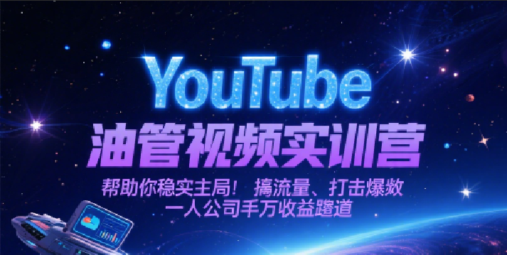 YouTube油管视频实训营，帮助你稳入局、搞流量、打爆款，一人公司千万收益赛道-领学通