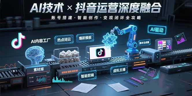（15630期）AI技术与抖音运营的深度融合应用：涵盖账号搭建、内容创作、收益变现等-领学通