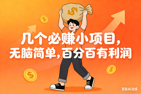 (16918期)几个必赚小项目,无脑简单,百分百有利润,副业首选,日入200+-领学通