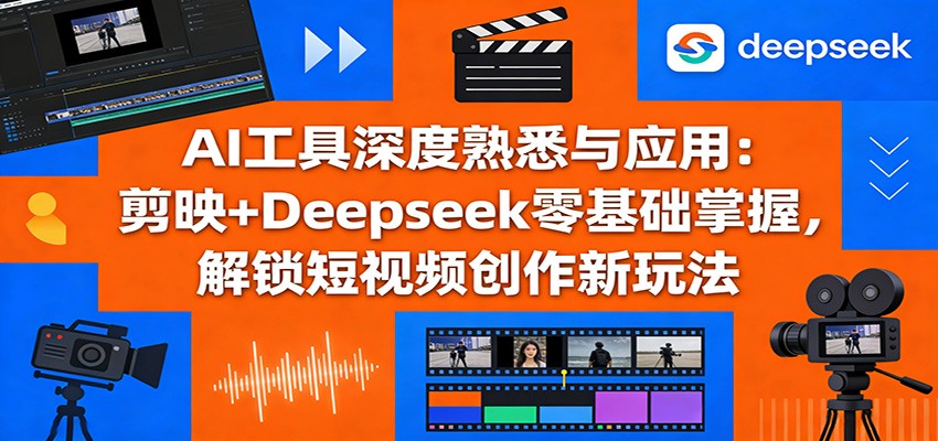 AI工具深度熟悉与应用：剪映+Deepseek零基础掌握，解锁短视频创作新玩法-领学通