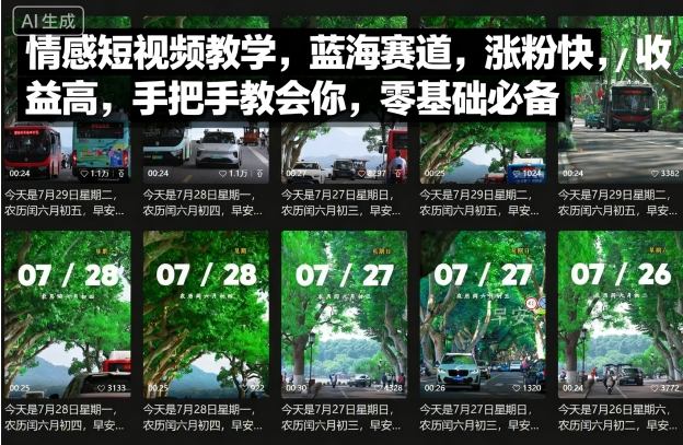 情感短视频教学，蓝海赛道，涨粉快，收益高，手把手教会你，零基础必备-领学通