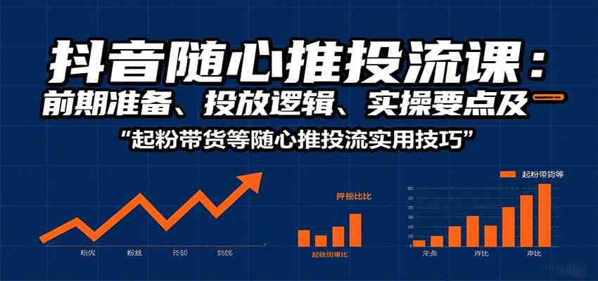 抖音随心推投流课：前期准备、投放逻辑、实操要点及起粉带货等随心推投流实用技巧-领学通