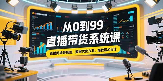 （15362期）从0到99直播带货系统课，直播间场景搭建，数据优化方案，爆款话术设计-领学通