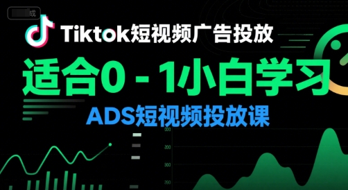 Tiktok短视频广告投放，适合0-1小白学习ADS短视频投放课-领学通
