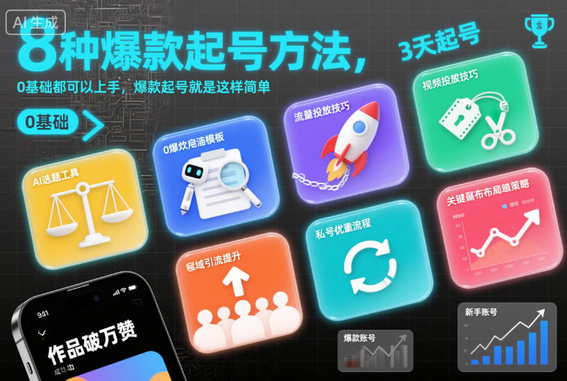 8种爆款起号方法,0基础都可以上手,爆款起号就是这样简单-领学通