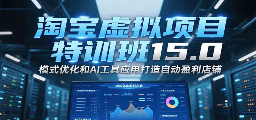 淘宝虚拟项目特训班15.0，模式优化和AI工具应用打造自动盈利店铺-领学通