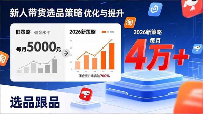 （17480期）新人带货别瞎选品！这套2026全新选品跟品策略，让我的佣金从0做到每月4万+-领学通
