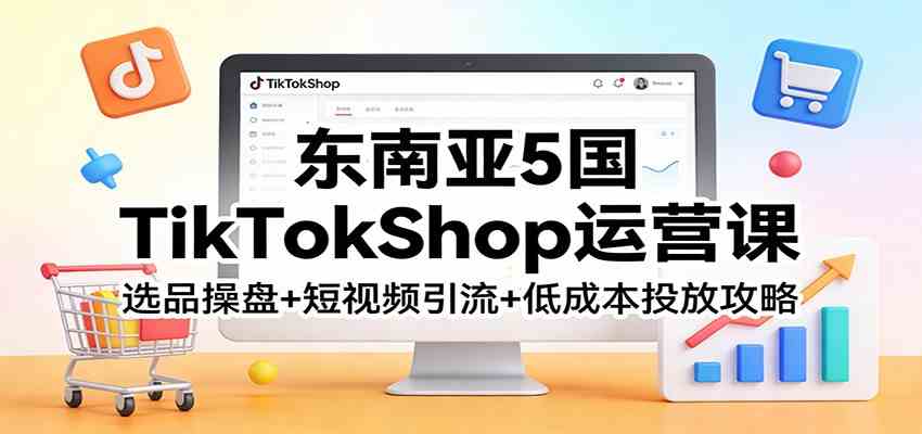 东南亚5国TikTokShop运营课:选品操盘+短视频引流+低成本投放攻略-领学通