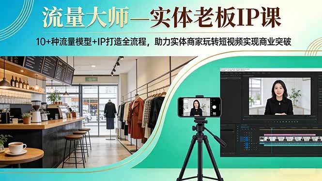 （17638期）流量大师—实体老板IP课：10+种流量模型+IP打造全流程，助力实体商家玩转短视频实现商业突破-领学通