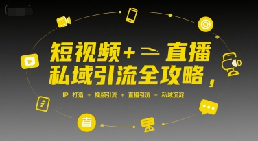 短视频+直播私域引流全攻略，IP打造 +视频引流 +直播引流 +私域沉淀-领学通