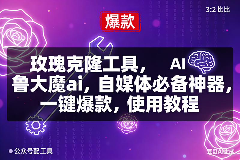（16855期）玫瑰克隆，鲁大魔ai，自媒体必备神器，一键爆款工具，详细介绍和。使用教程-领学通