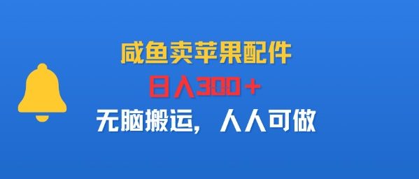 咸鱼卖苹果配件，日入3张+，无脑搬运，人人可做-领学通