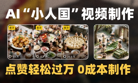 爆款1000W+播放微缩景观迷你小人国AI视频0成本制作全流程教学-领学通