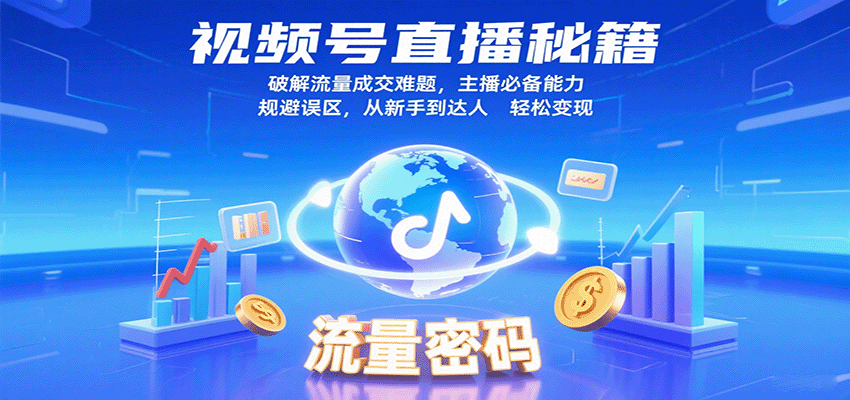 视频号直播秘籍，破解流量成交难题，主播必备能力，规避误区，从新手到达人轻松变现-领学通