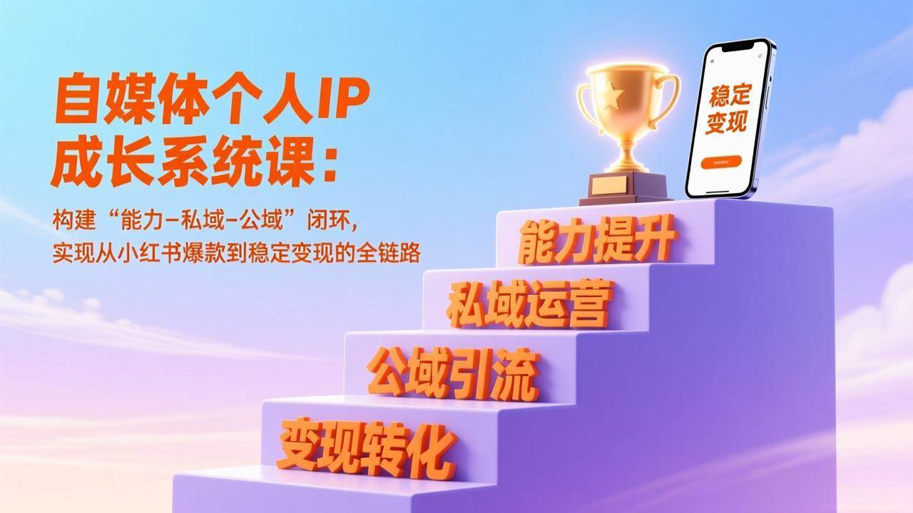（17192期）自媒体个人IP成长系统课：构建“能力-私域-公域”闭环，实现从小红书爆款到稳定变现的全链路-领学通