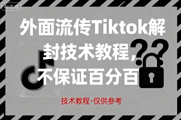 外面流传Tiktok解封技术教程，不保证百分百，具体自测-领学通