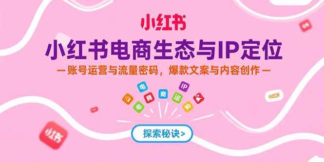 （15350期）小红书电商生态与IP定位，账号运营与流量密码，爆款文案与内容创作-领学通
