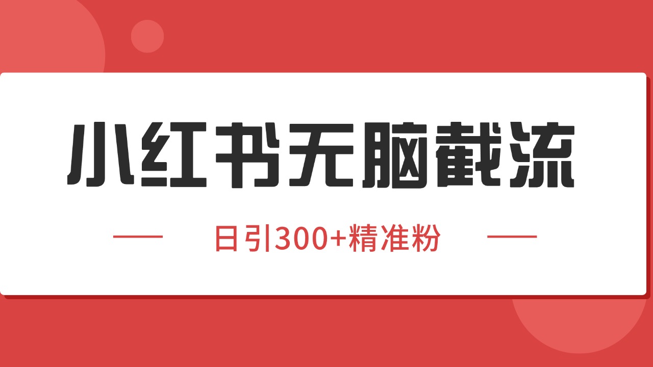 小红书截流同行客源，独家野路子获客玩法 日引200+暴力获客-领学通