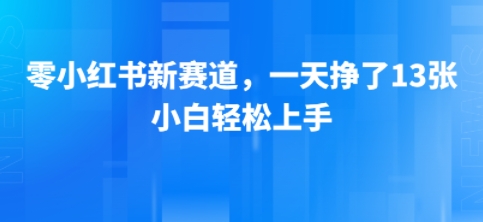 小红书新赛道，一天挣了13张，小白轻松上手-领学通