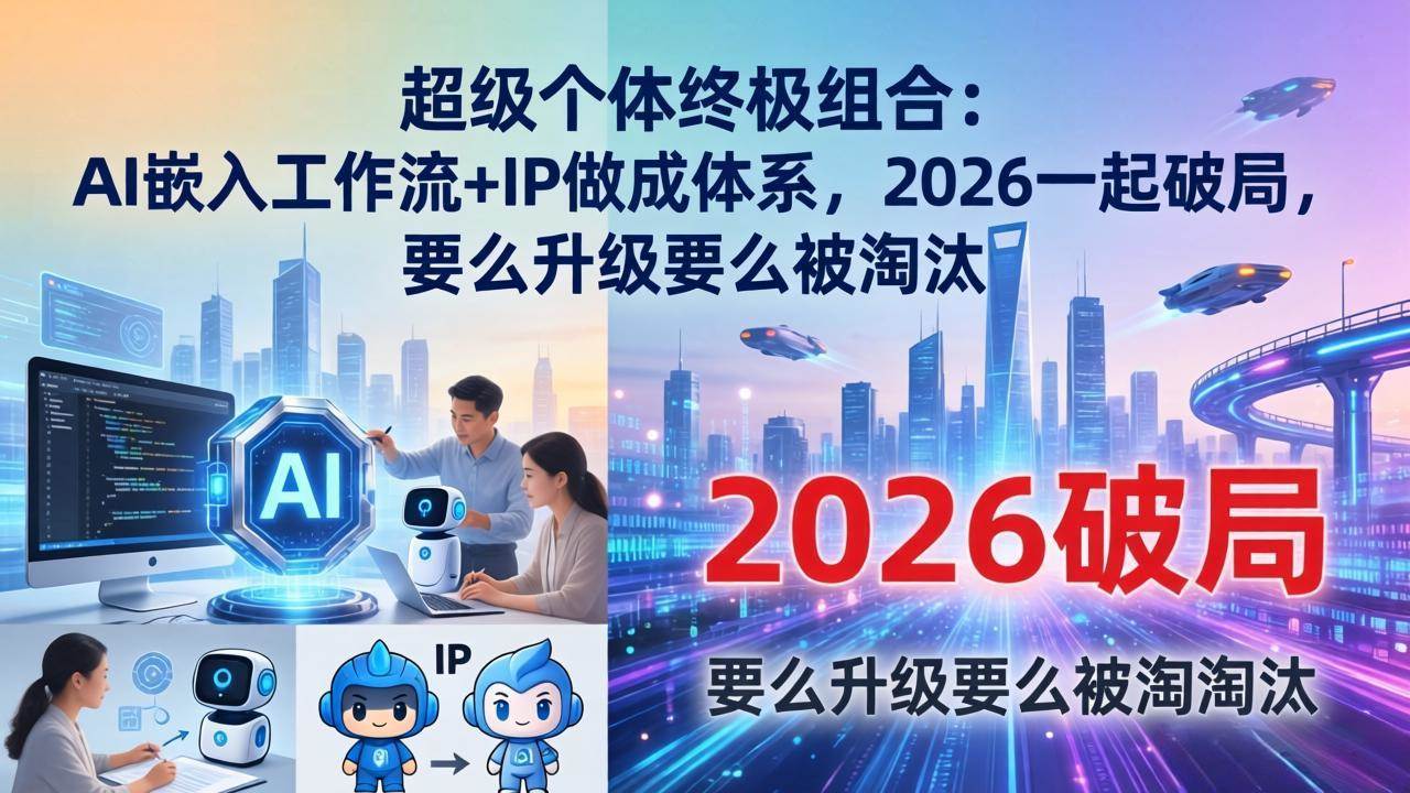 （17808期）超级个体终极组合-更新：AI嵌入工作流+IP做成体系，2026一起破局，要么升级要么被淘汰-领学通