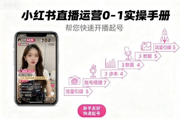 小红书直播运营0-1实操手册，帮您快速开播起号-领学通