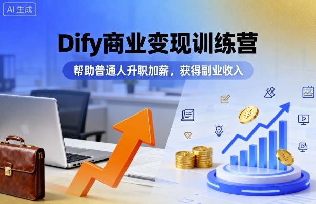 Dify商业变现训练营，帮助普通人升职加薪，获得副业收入-领学通