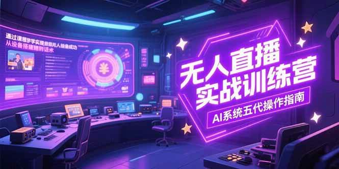 （15315期）无人直播实操训练营，从设备搭建到话术，AI系统五代操作指南(7月更新)-领学通