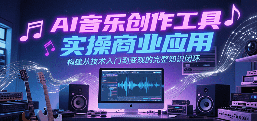 AI音乐创作工具实操商业应用，构建从技术入门到变现的完整知识闭环-领学通