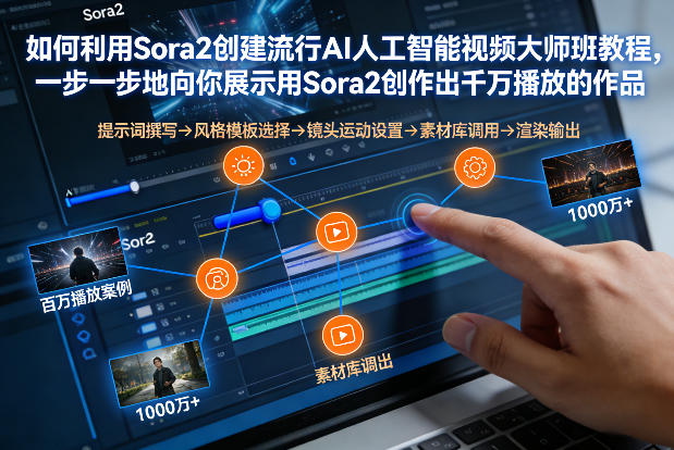 如何利用Sora2创建流行AI人工智能视频大师班,一步一步地向你展示用Sora2创作出千万播放的作品-领学通