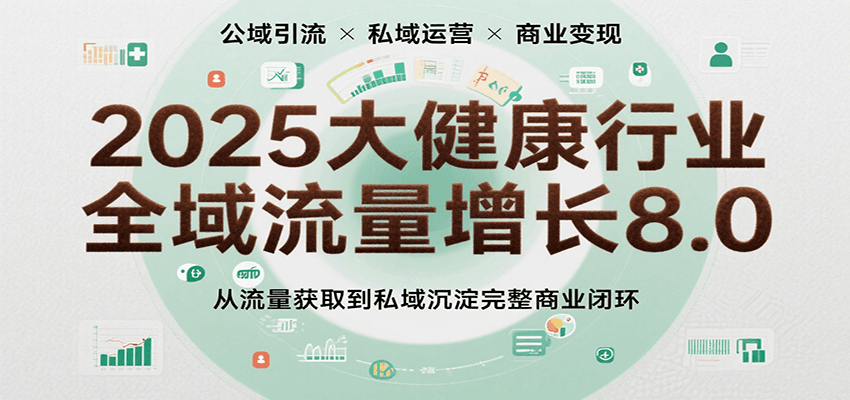 2025大健康行业全域流量增长8.0，从流量获取到私域沉淀完整商业闭环-领学通