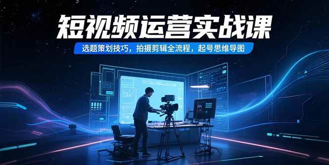 （15375期）短视频运营实战课，选题策划技巧，拍摄剪辑全流程，起号思维导图-领学通