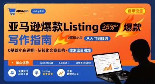 亚马逊爆款Listing写作方法，亚马逊0基础小白也能写爆款自带流量的Listing-领学通