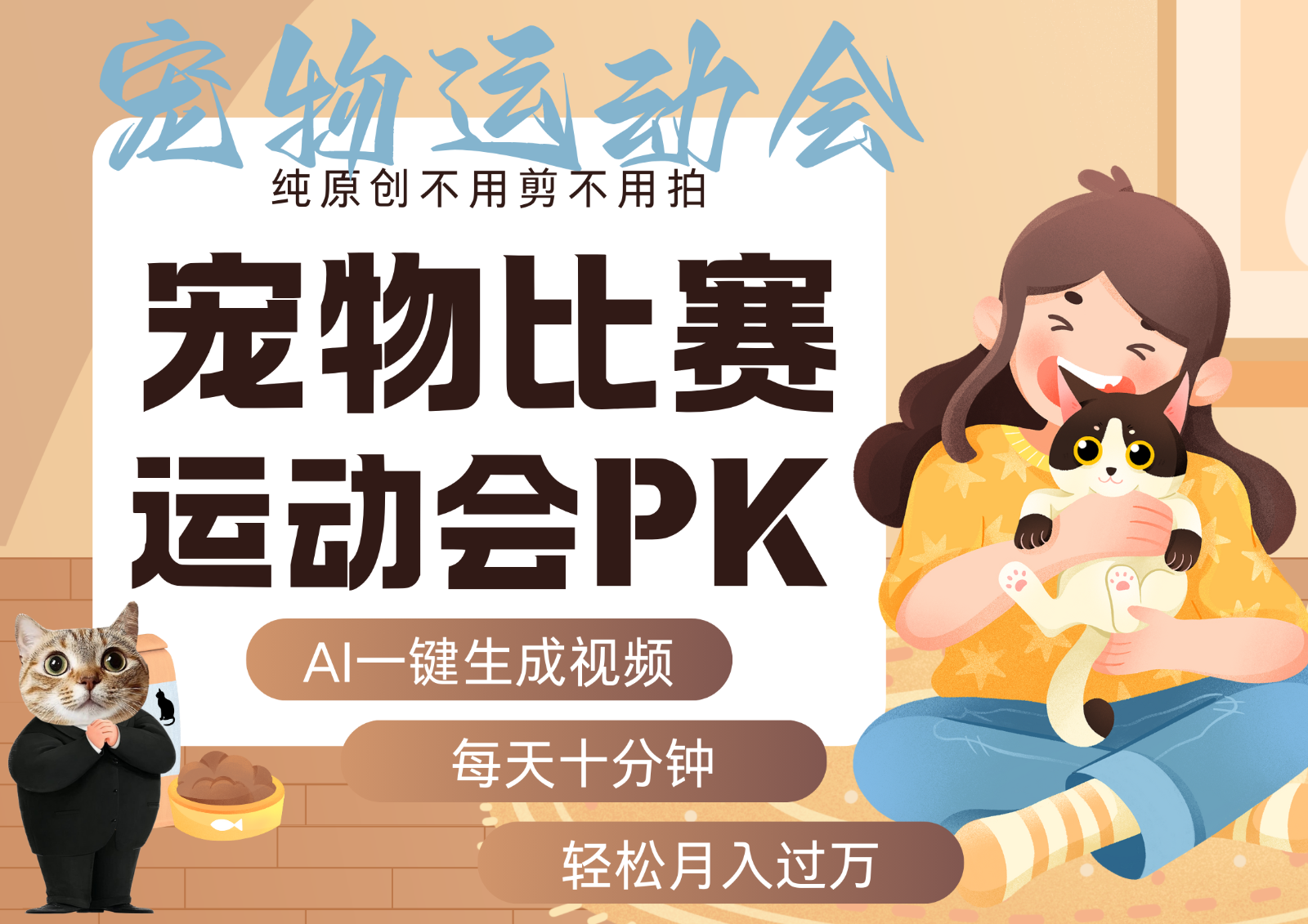 AI萌宠运动员跳水 射击 篮球 足球比赛 每天十分钟 附详细提示词文案库 代替做…-领学通
