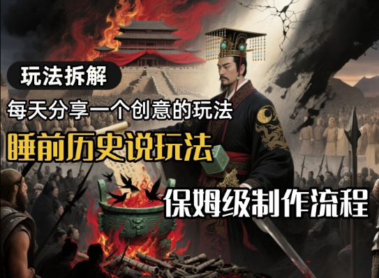 玩法拆解睡前历史说玩法，保姆级制作流程-领学通