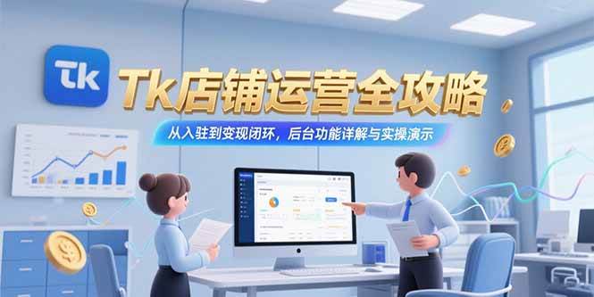 （15345期）Tk店铺运营全攻略，从入驻到变现闭环，后台功能详解与实操演示-领学通