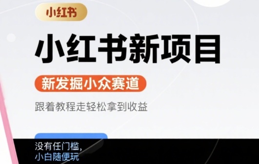 小红书新项目，新发掘出来的小众赛道 ，跟着教程走轻松拿到收益，没有任何门槛，小白随便玩-领学通